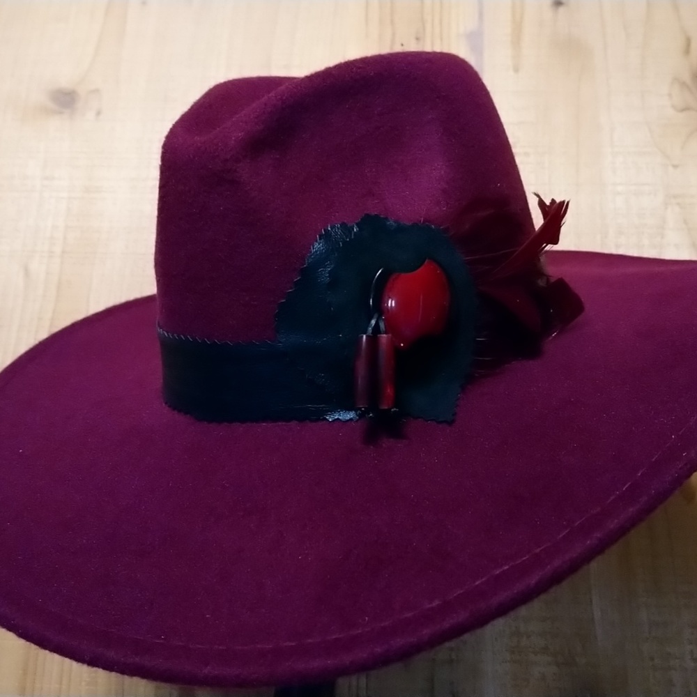 BURGUNDY COWBOY COWGIRL FEDORA
